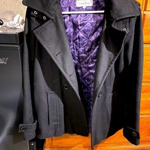 Calvin Klein Peacoat with Hood!